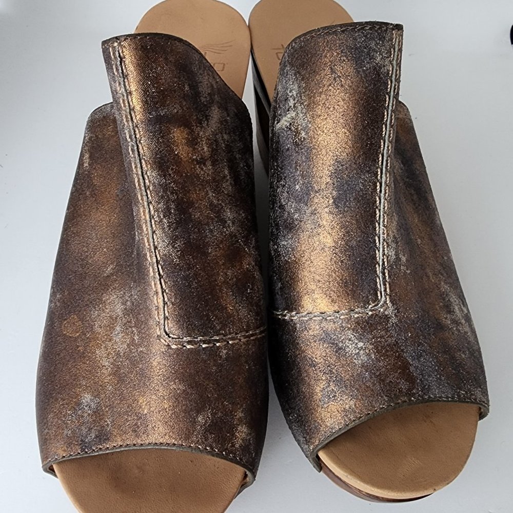 Dansko Clog With Leather Iridescent top